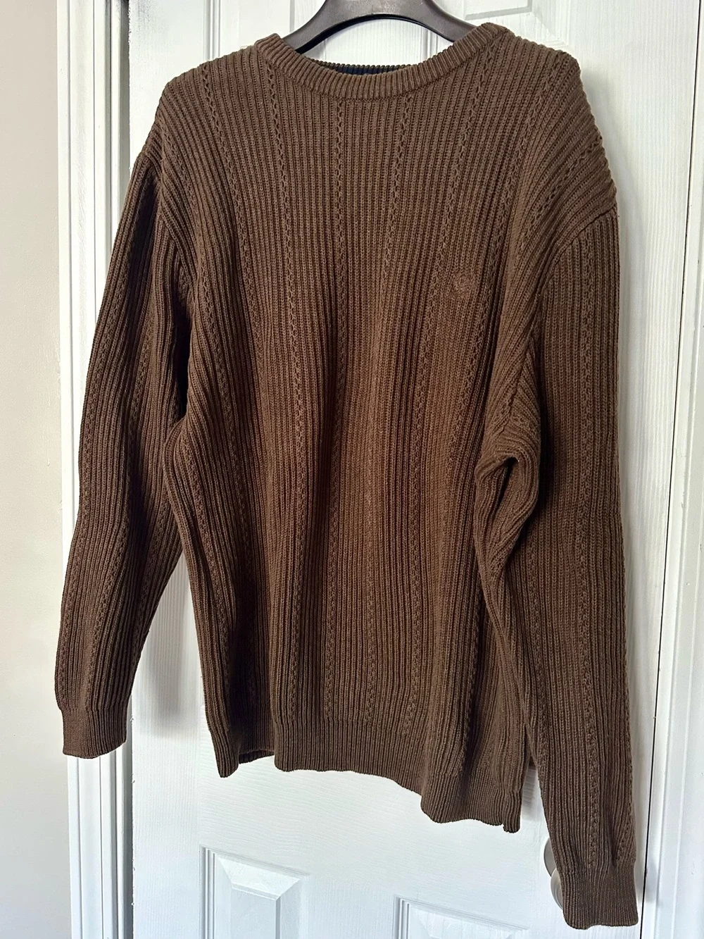 Chaps Ralph Lauren Men's Large 100% Cotton Heavyweight Rib-Knit Crewneck Sweater